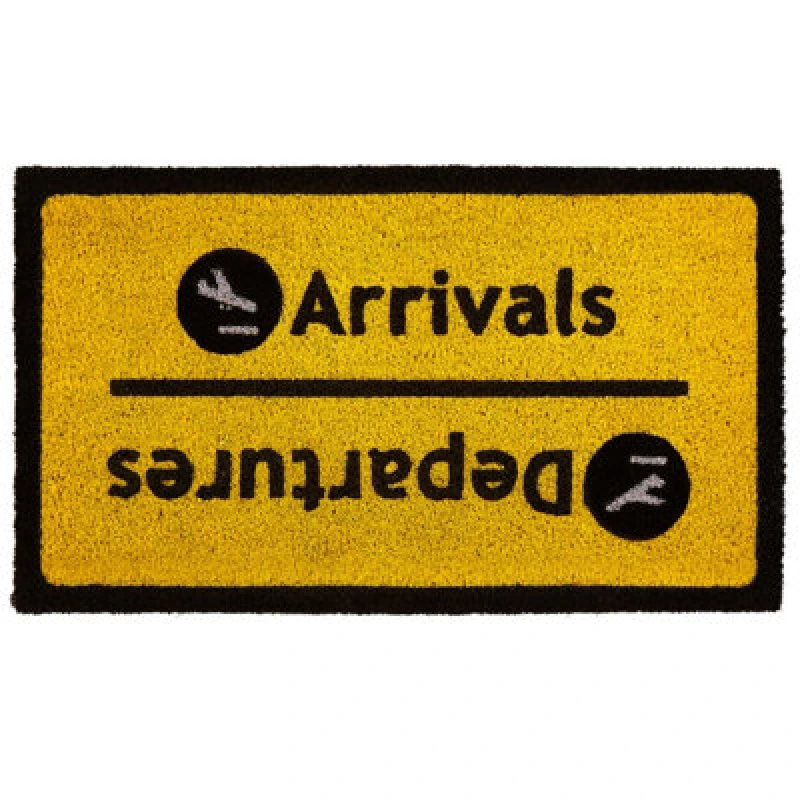 Image of Premier Housewares Arrivals Departures Coir Doormat Yellow