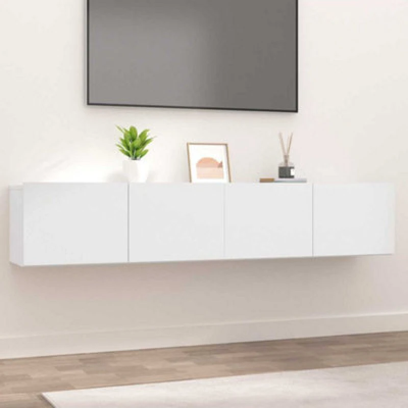 Image of Vidaxl TV Cabinets 2 Pcs White 80X30X30 Cm Engineered Wood, White 804535