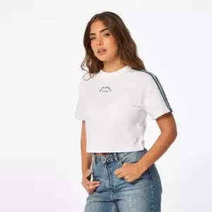 Image of Jack Wills Relaxed Cropped Graphic Tee - White
