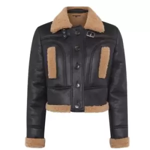 Image of French Connection Belen Faux Fur Jacket - Black