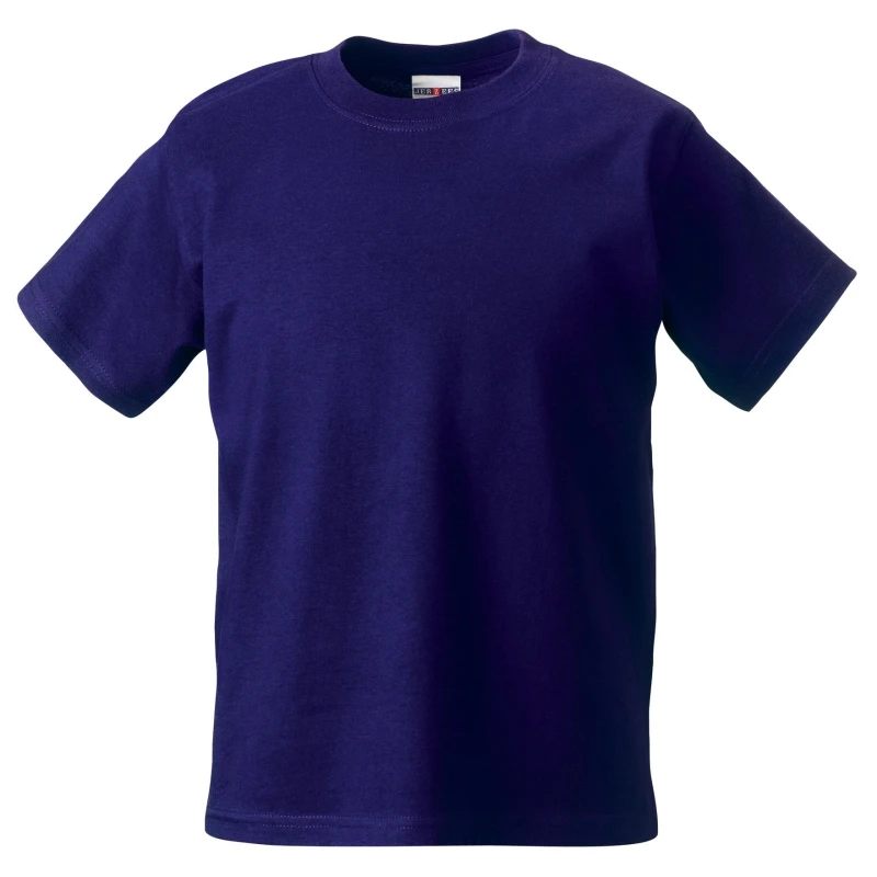 Image of Jerzees Schoolwear Jerzees Schoolgear Classic Plain T-Shirt in Purple Size: 3-4 Years Purple Unisex 3-4 Years