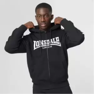 Image of Lonsdale 2 Stripe Zip Hoodie - Black