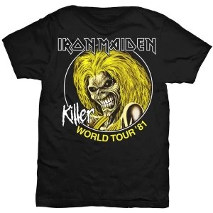 Image of Iron Maiden - Killer World Tour 81 Unisex Medium T-Shirt - Black