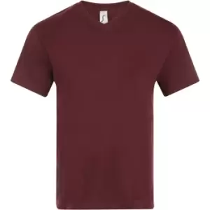 Image of SOLS Mens Victory V Neck Short Sleeve T-Shirt (S) (Oxblood)