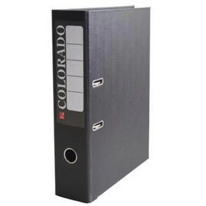 Image of Rexel Colorado Foolscap 80mm Plastic Lever Arch File Black Pack of 10 Files