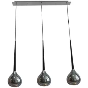 Image of Zumaline Libra Bar Pendant Ceiling Light, Silver, 3x E14