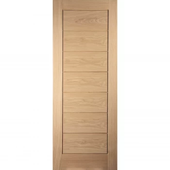 Image of Horizontal 7 Panel White Oak Veneer Internal Fire Door - 726mm Wide