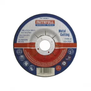 Image of Faithfull FAI1003MDC Depressed Centre Metal Cut Off Disc 100 x 3.2...