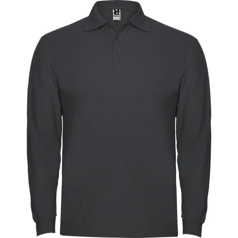 Image of ROLY ROLY Men Estrella Long-Sleeved Polo Shirt in Jet Black Size: Small Jet Black S Male 5063470827848