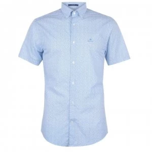 Image of Gant Gant Mens Short Sleeve Printed Regular Fit - White 110