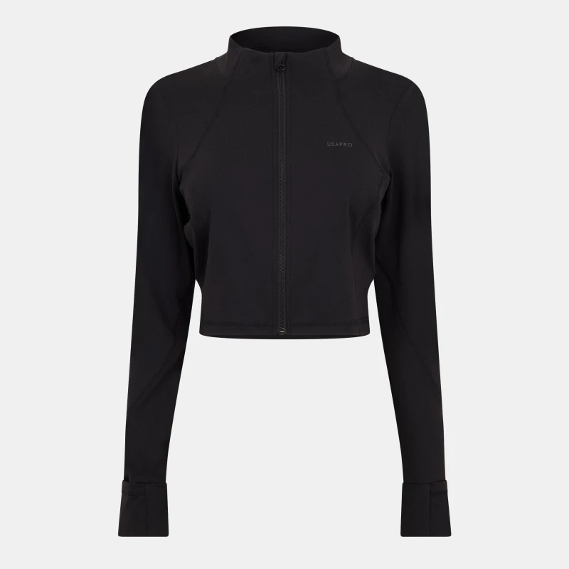 Image of USA Pro Mid Fitness Jacket - Black 12