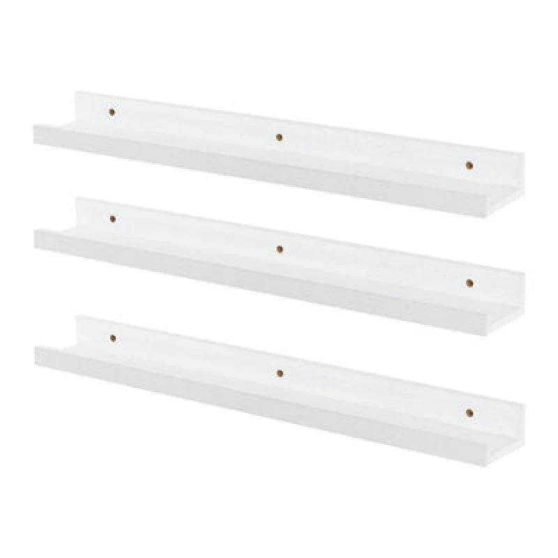 Image of Harbour Housewares Floating Picture Ledge Shelves - 57cm - Pack of 3 White