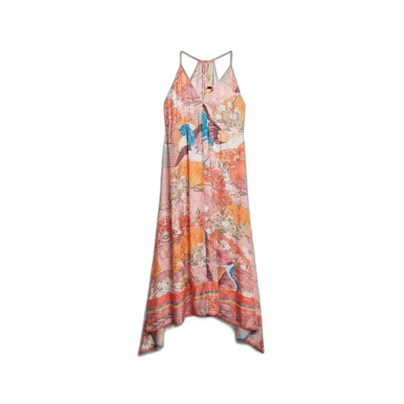 Image of Superdry Printed jacquard dress with pointed hem For Her Superdry Rose Female S