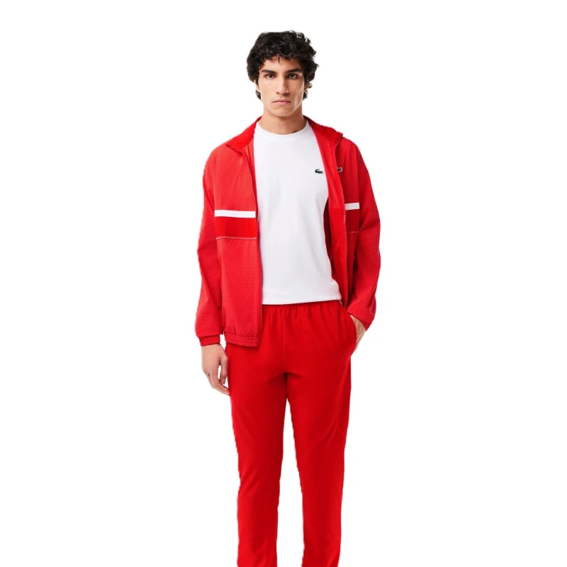 Image of Lacoste Mens Poly Tracksuit Redcurrant Bush male XS