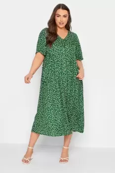 Image of Printed Smock Dress