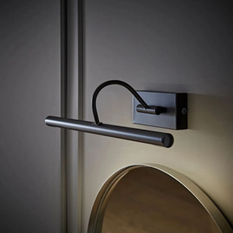 Image of ValueLights Alana Single Picture Wall IP44 Rated Bathroom Integrated LED Wall Light Black