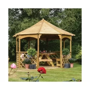 Image of Rowlinson Buckingham Wooden Garden Gazebo, Natural