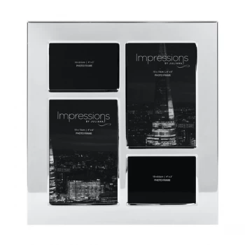Image of Impressions Nickel Plated Photo Frame 4 Apertures 4 X 2.5