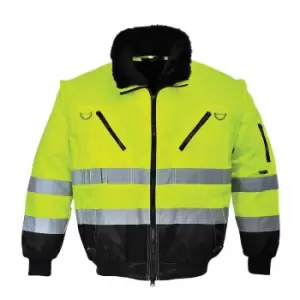 Image of Portwest Hi Vis 3 in 1 Pilot Jacket Yellow / Black M