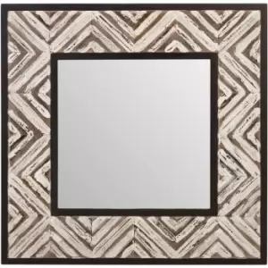 Image of Lombok Wall Mirror with Black Wood Frame - Premier Housewares