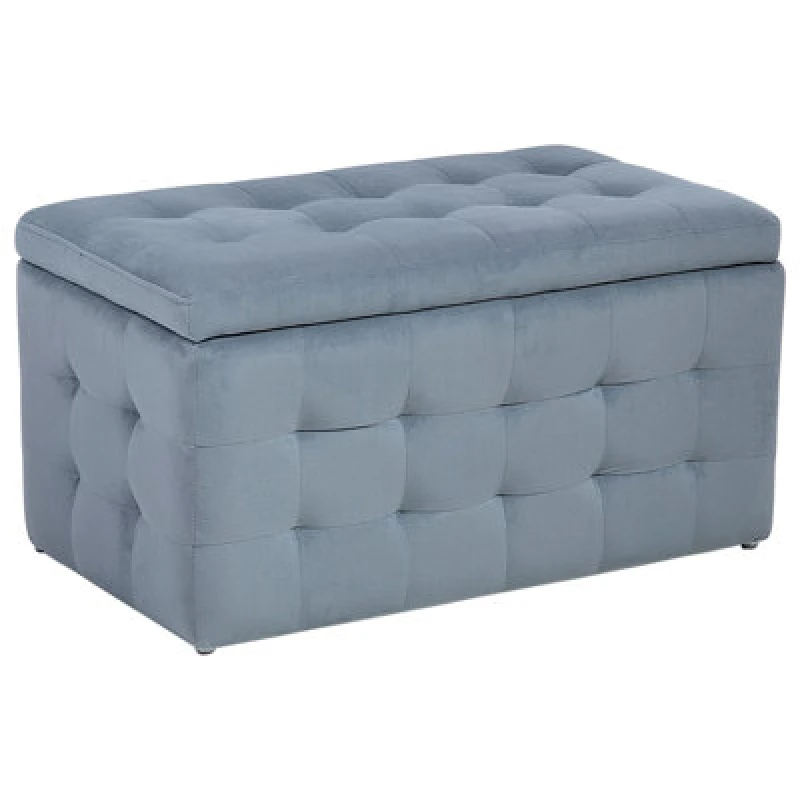 Image of Beliani Storage Ottoman Michigan Velvet Light Grey