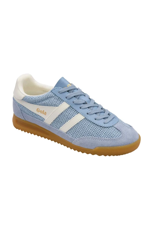 Image of Gola Classics Womens 'Aztec' Suede Lace-Up Trainers in Blue Size: 5 Blue Female 5