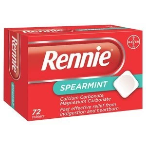 Image of Rennie Spearmint Heartburn and Indigestion Relief 72 Tablets