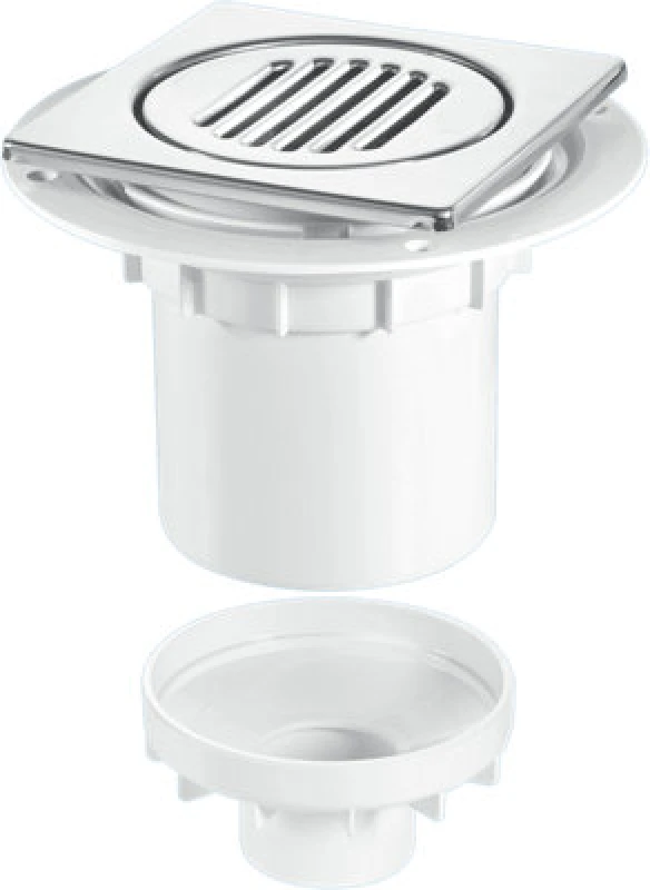 Image of McAlpine TSG2-T150SS 75mm Water Seal Gully with Vertical Outlet for Tiled or Stone Floors White