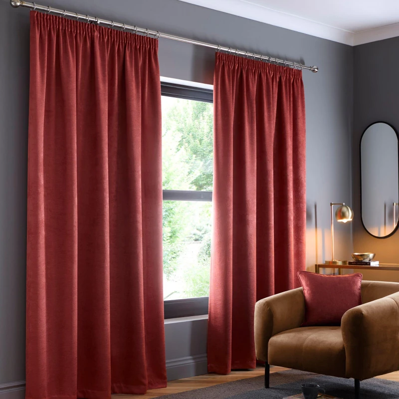 Image of Fusion Galaxy Dimout Ready Made Curtains Terracotta