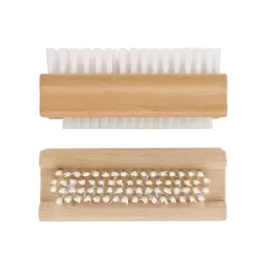 Image of Elliott FSC Double Sided Nail Brush with Wood Handle, Brown