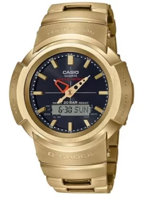 Image of Casio G-Shock Gold Plated Digital Black Dial Stainless Steel Bracelet Watch AWM-500GD-9AER