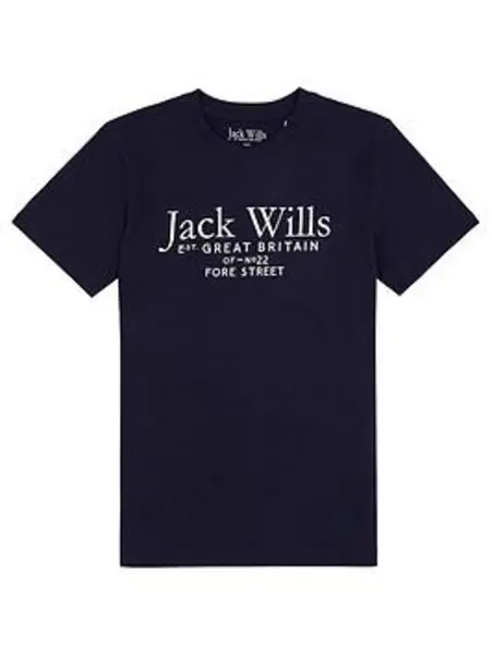 Image of Jack Wills Navy Junior Script Printed T-Shirt