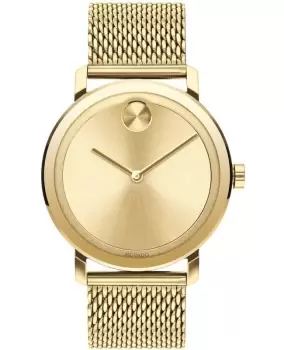 Image of Movado Bold Evolution Gold Dial Gold Plated Steel Mens Watch 3600560 3600560