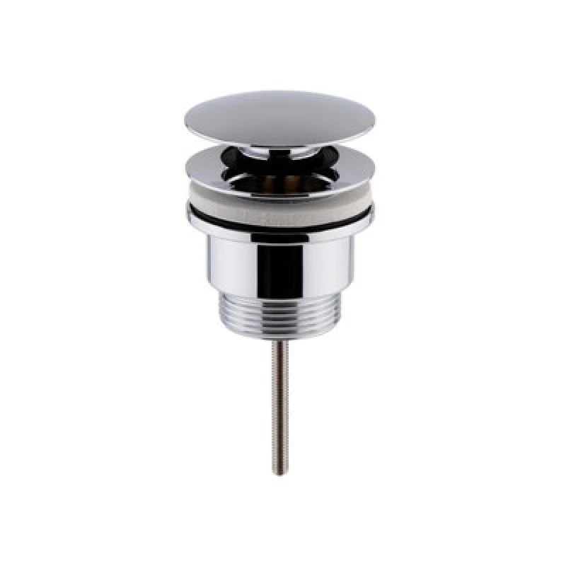 Image of Balterley Universal Round Push Button Basin Waste Slotted Unslotted Chrome Silver