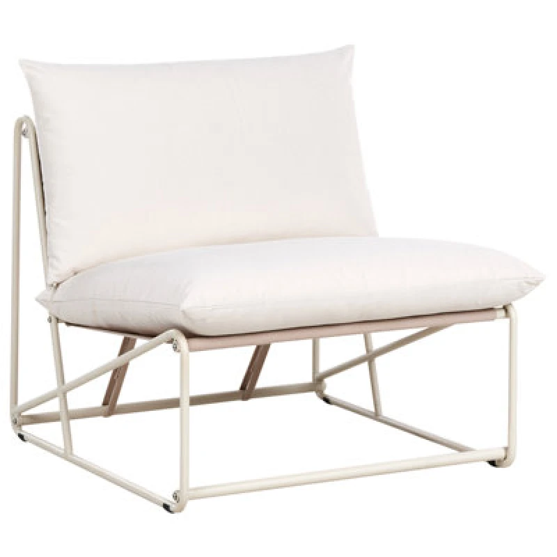 Image of Beliani Garden Chair With Cushion Pico Metal Light Beige