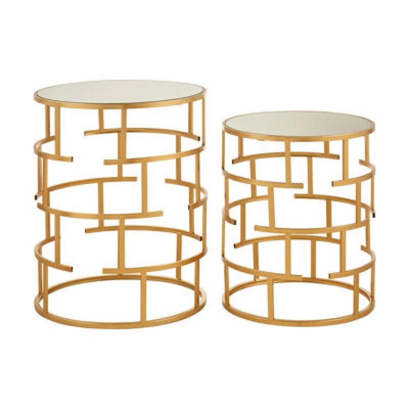 Image of Orsina Set Of 2 Maze Design Side Tables,luxe Accent Pieces For Decor,nesting Tables,decorative Small Tables