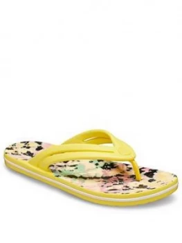 Image of Crocs Crocband Tie Dye Mania Flip Flop - Yellow