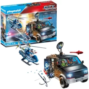 Image of Playmobil City Action Police Helicopter Pursuit with Runaway Van (70575)