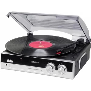 Image of Groov-e Vintage Vinyl Record Player with Built in Speakers Black