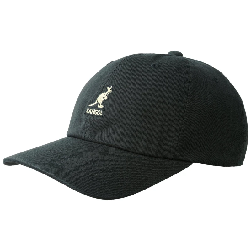 Image of Kangol Adults Washed Baseball Cap Black unisex One Size