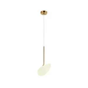 Image of Larissa Zygi LED Ceiling Pendant Light 5W 3000K Matt Opal White Glass Brass Metal