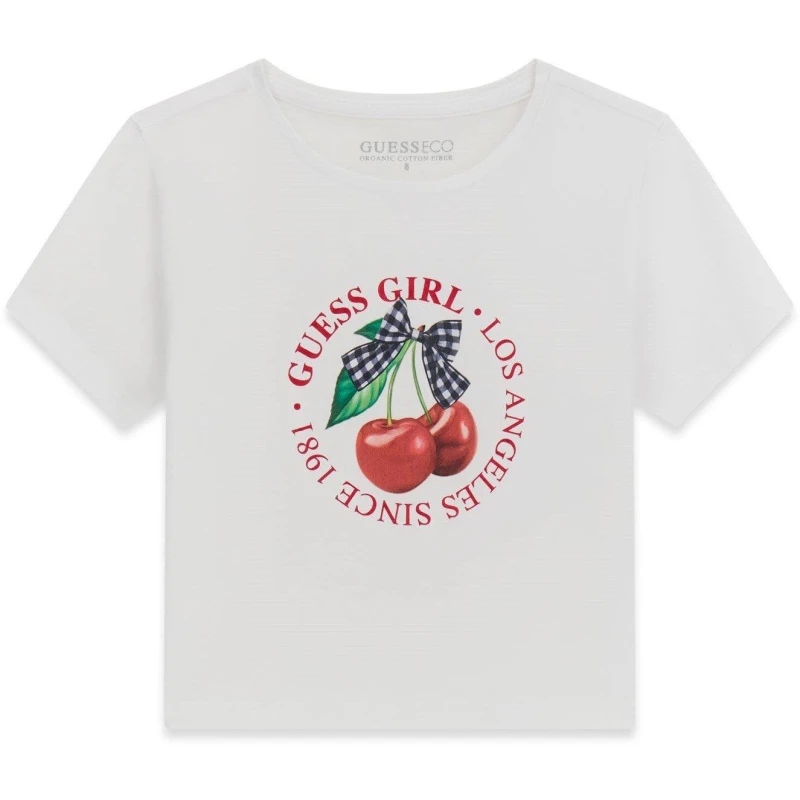 Image of Guess Kids Graphic Crop Top White G011 female 14 Yrs