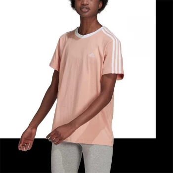 Image of adidas Essentials 3 Stripe T Shirt Ladies - Ambient Blush