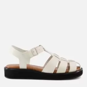 Image of Dune Womens Loch Leather Fisherman Sandals - Ecru - UK 3