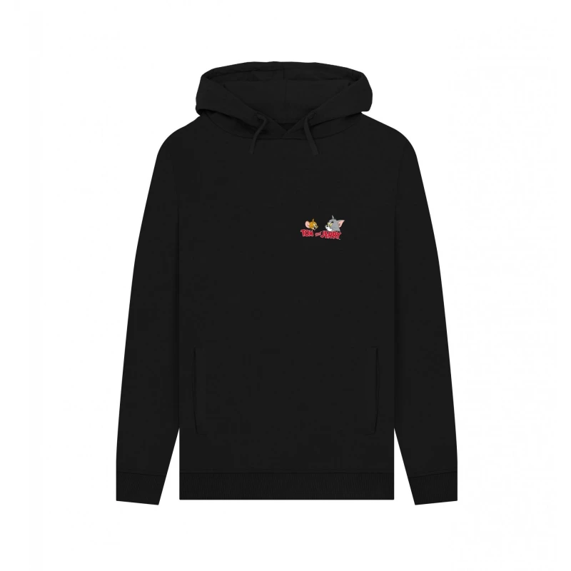 Image of Tom & Jerry Mens Classic Faces Hoodie in Black Size: Small Black Male S