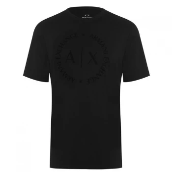 Image of Armani Exchange AX Tonal Logo T-Shirt Black Size XL Men