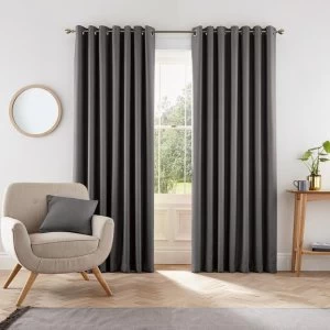 Image of Helena Springfield Dark Grey Polyester 'Eden' Lined Curtains - 228cm x 228cm drop