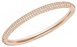 Image of Swarovski Stone Rose Gold Tone Bangle White Stones Jewellery