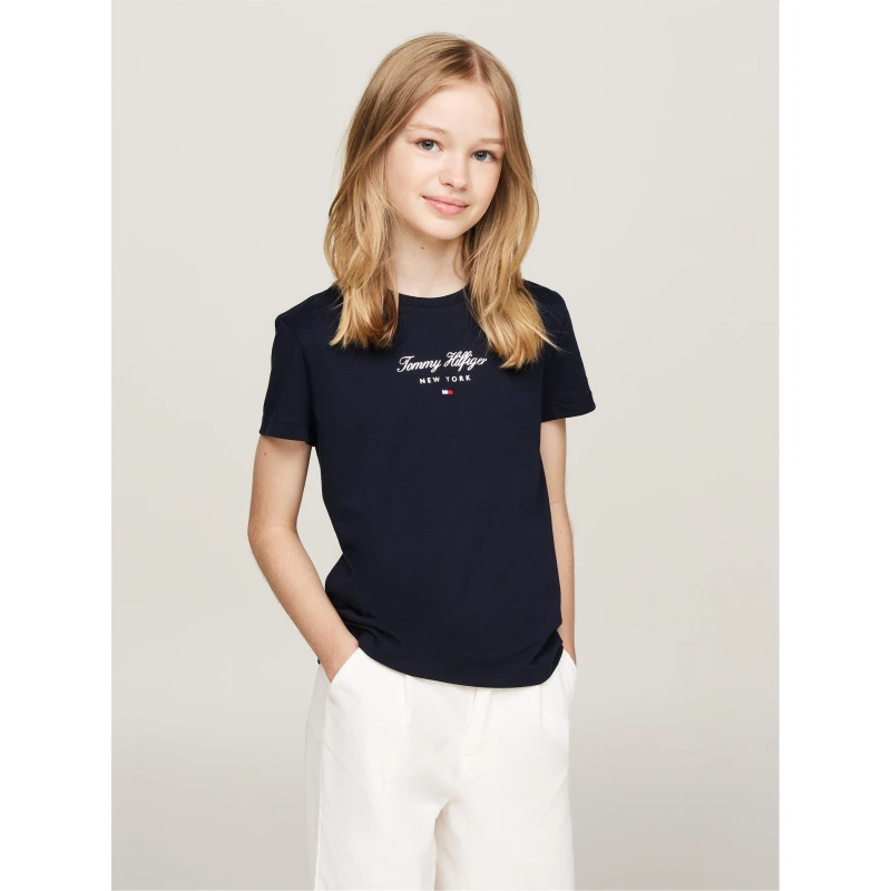 Image of Tommy Hilfiger NYC Foil Short Sleeve T-Shirt Juniors - Blue Blue 13 - 14 Years