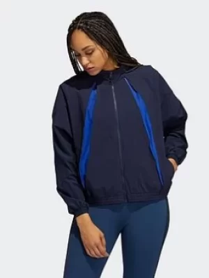 Image of adidas Coldweather Aeroready Training Jacket, Blue Size M Women